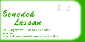 benedek lassan business card